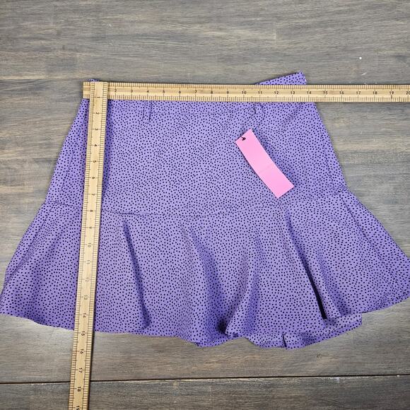 Love for Humanity Mini Skirt Women's Purple Black Polka Dot Skort Medium - Picture 8 of 8